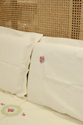 Bedsheets - Queen Premium machine embroidery bedspread off white base