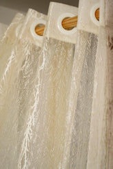 Curtains-Premium embroidery sheer curtains - Cream base