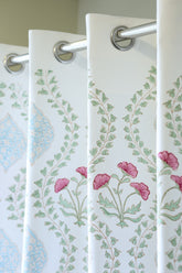 Curtains - Handblock printed curtains white base