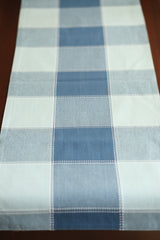 Checks Table runners - Cotton Runners,colour: sky blue