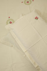 Bedsheets - Queen Premium machine embroidery bedspread off white base