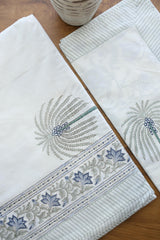 Bedsheets - Premium Super King white lily percale cotton bedsheets