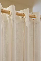Curtains - Sheer curtains off white plain with stripes prebooking (description )