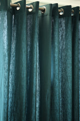 Curtain - Opaque solid plain cotton curtain : Blue