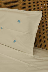 Bedsheets - single premium machine embroidery White bedsheets