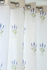 Curtains - Opaque floral curtains off white base