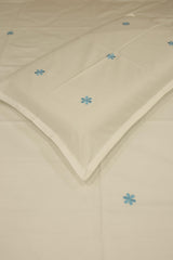 Bedsheets - single premium machine embroidery White bedsheets