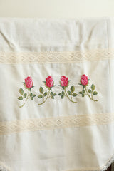 Chair / sofa back - cross stitch embroidery single pieces off white colour