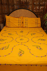 Sale : Bedsheets:Queen premium hand embroidered bedsheets HEQ