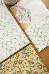 Bedsheets - King Percale cotton handblock print bedsheets