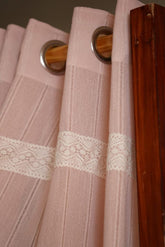 Curtains - Sheer curtains plain with stripes and lace prebooking (description )