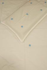 Bedsheets - single premium machine embroidery White bedsheets