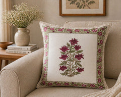 Handblock cushion cover 16×16 inches