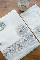 Bedsheets - Premium Super King white lily percale cotton bedsheets