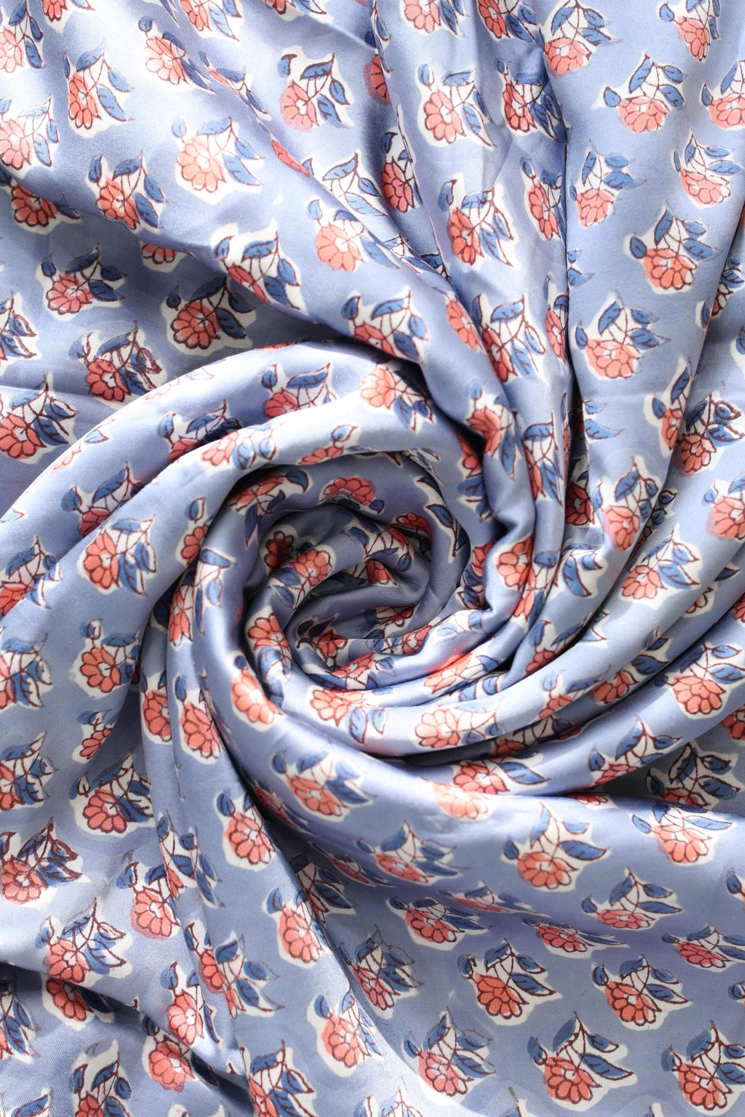 Fabrics - Satin Modal Handblock fabrics