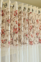 Curtains : Floral printed sheer curtains prebooking (description )