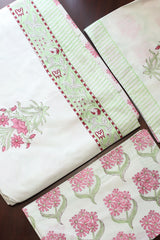 Bedsheets - King Percale cotton handblock print bedsheets