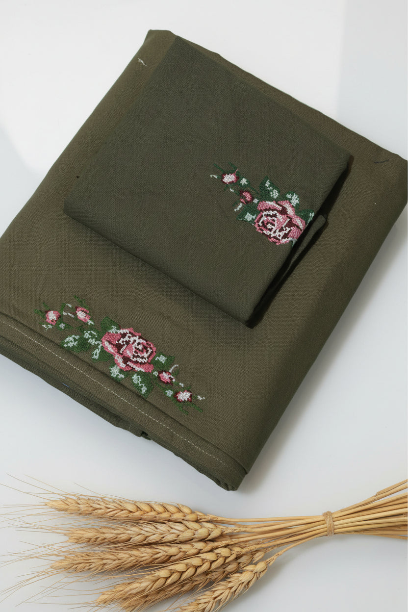 Bedsheets - Single Cross stitch embroidery bedsheets