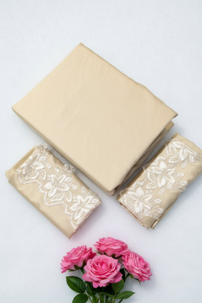 Bedsheets-Queen Silky lace bedsheets