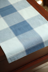 Checks Table runners - Cotton Runners,colour: sky blue