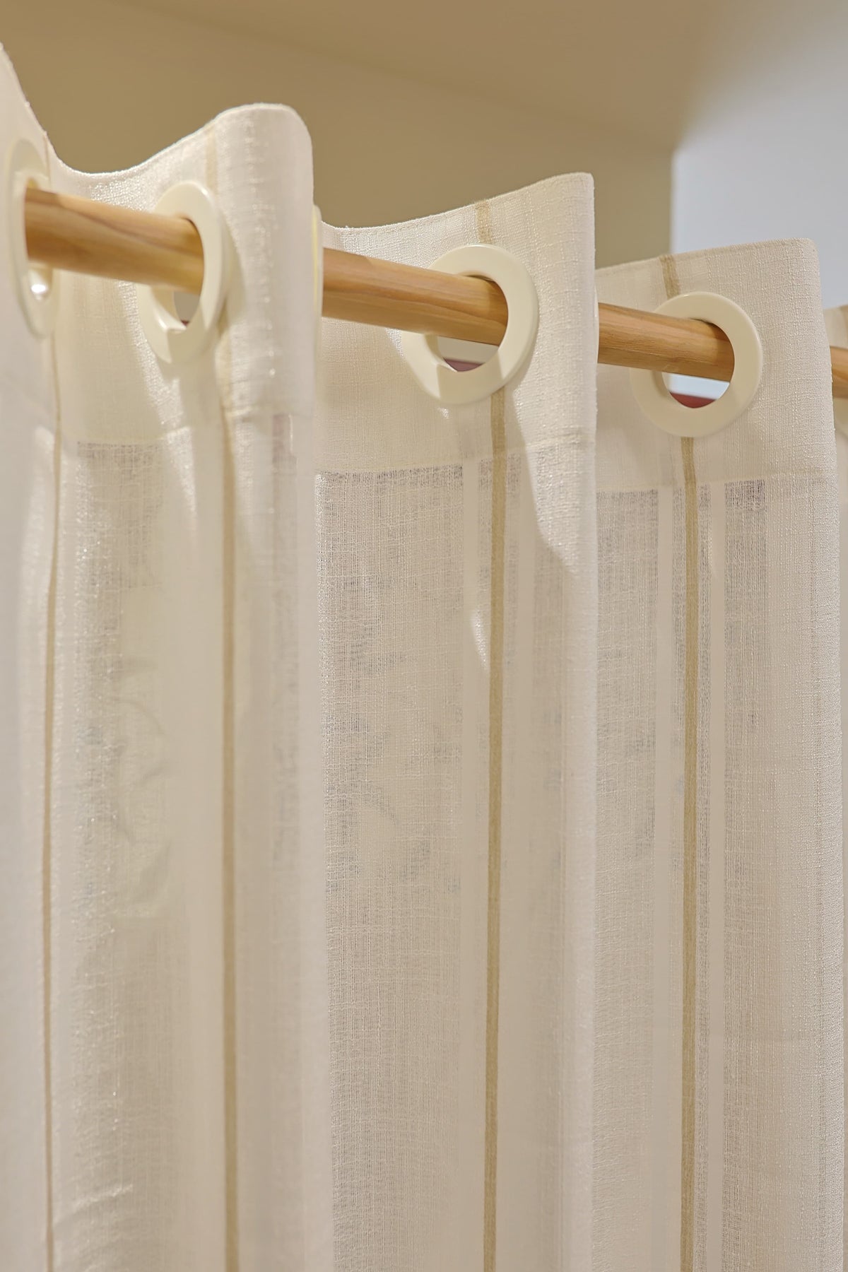 Curtains - Sheer curtains off white plain with stripes prebooking (description )