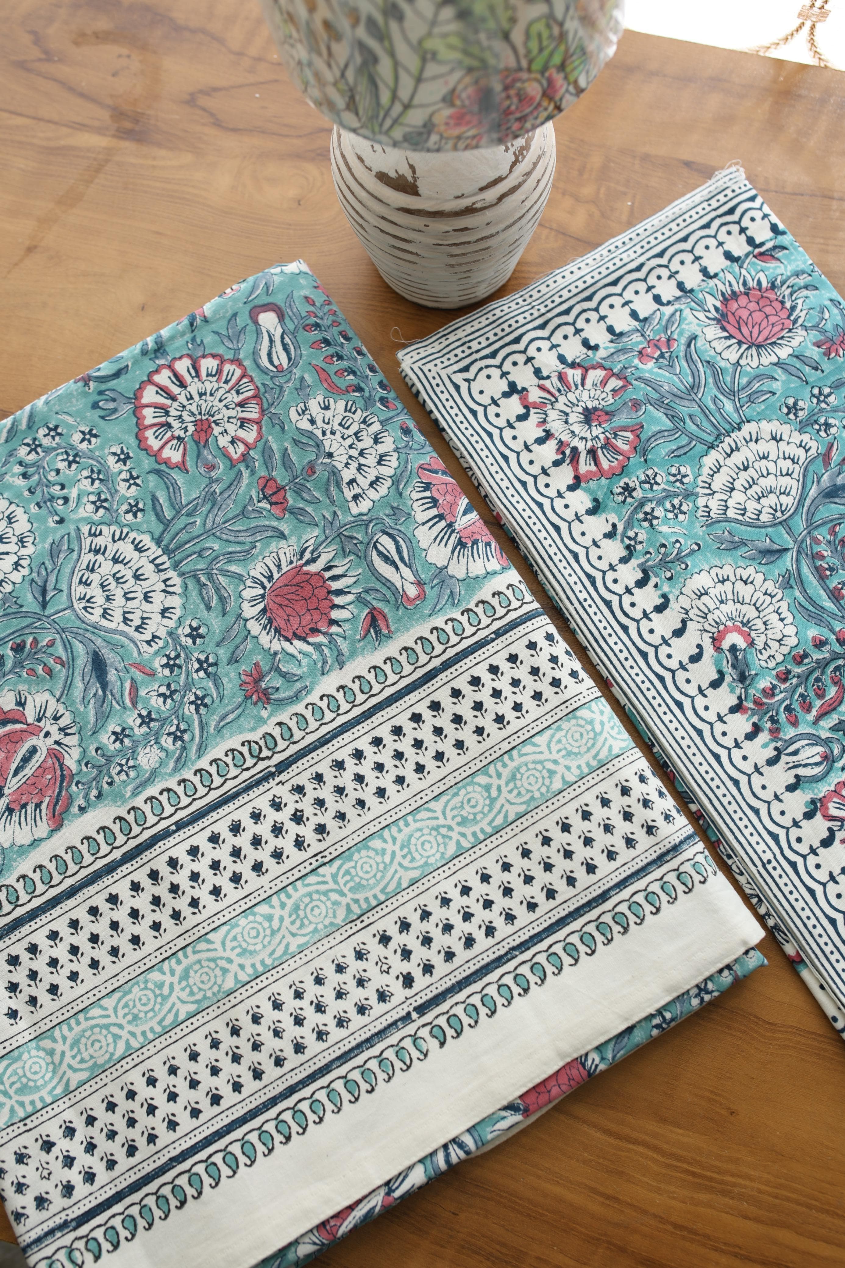 Mugal Bedsheets - King premium handblock print cotton bedsheets