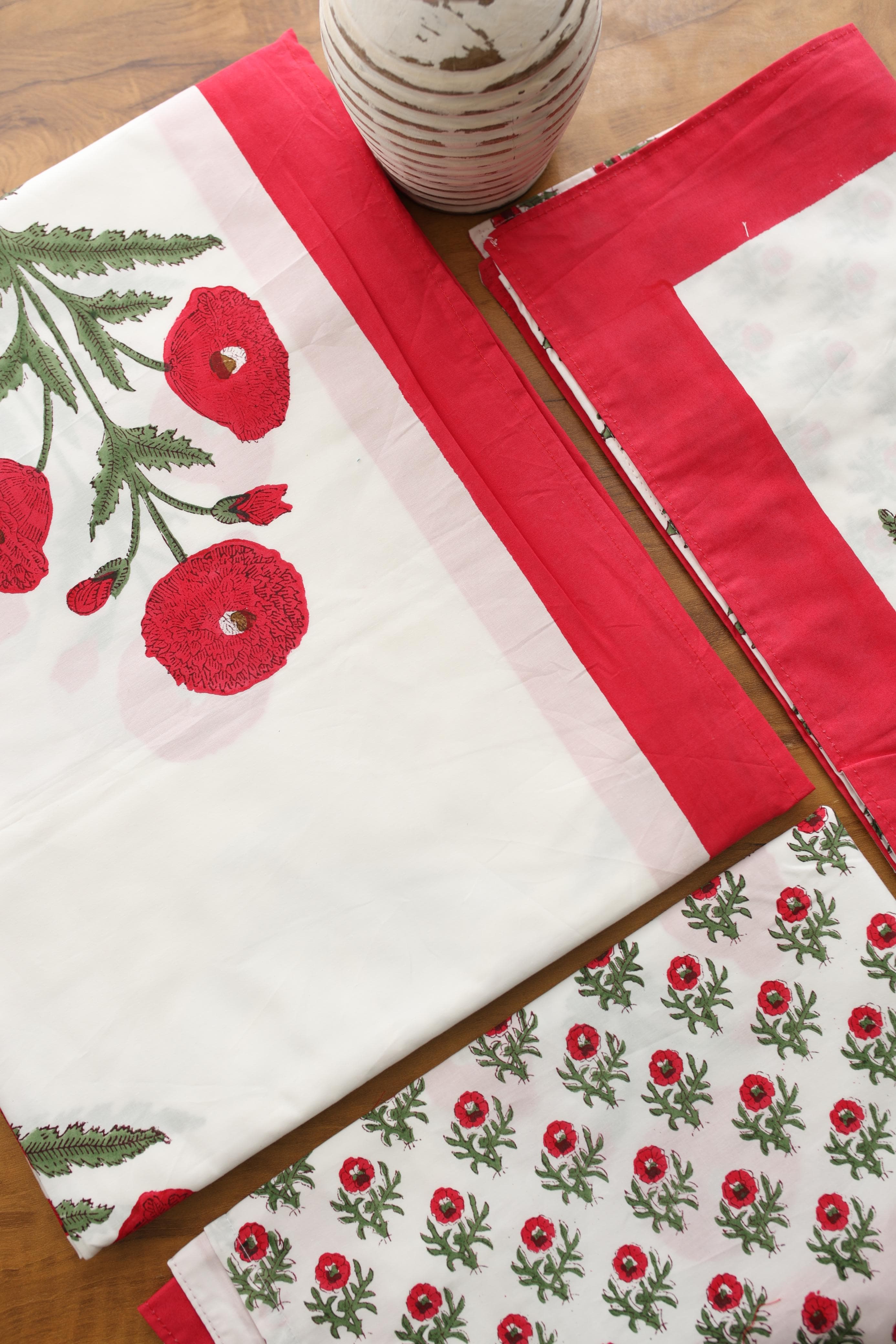 Bedsheets - King Percale cotton handblock print bedsheets