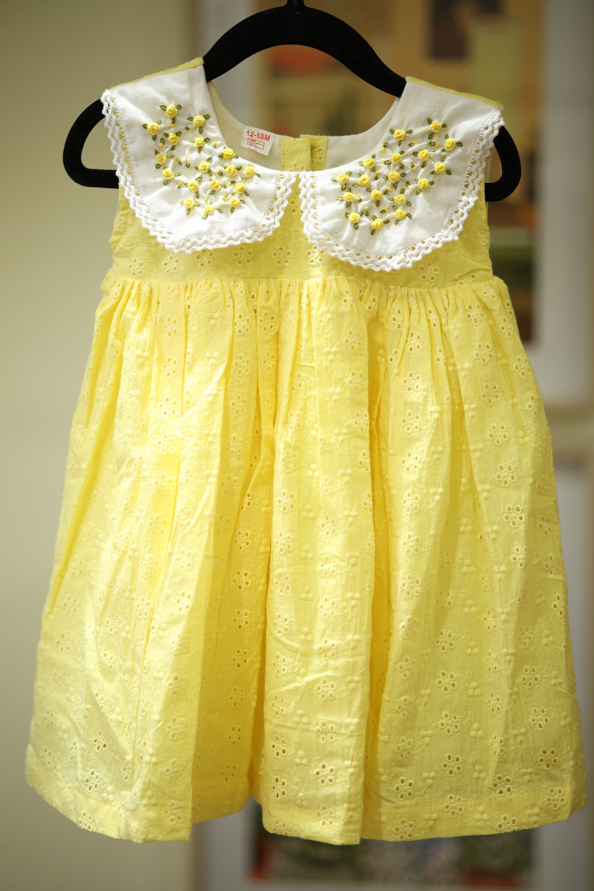 Kids dress - Hakoba with embroidery 12-18 months