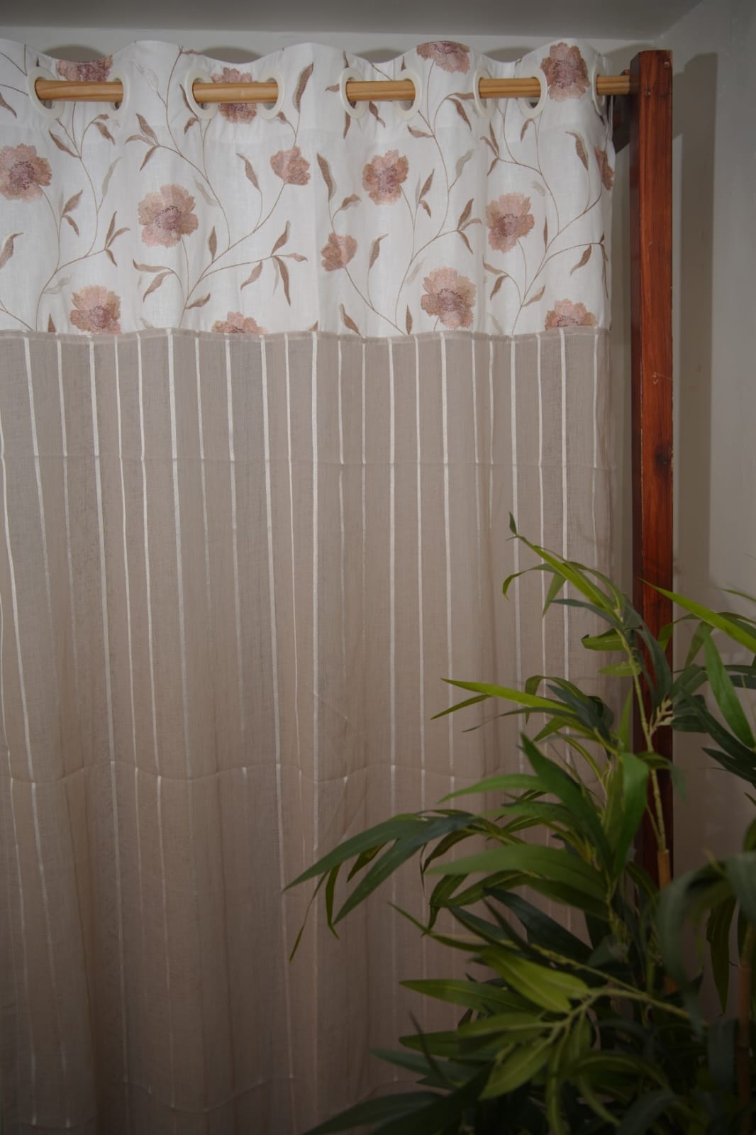 Curtains - Premium designer embroidery sheer curtains(semi transparent)
