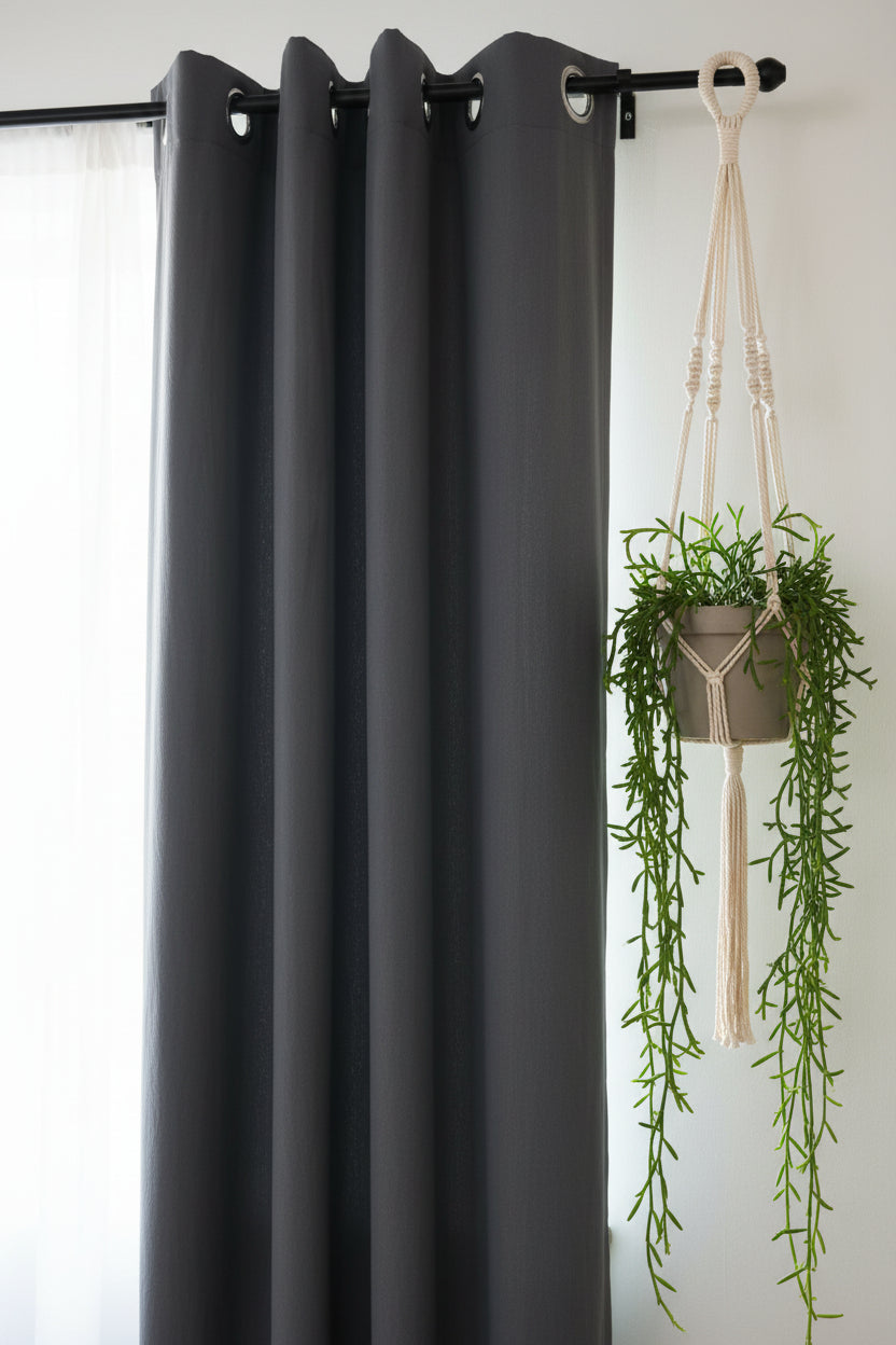 Curtain Solid- Opaque solid curtains Grey