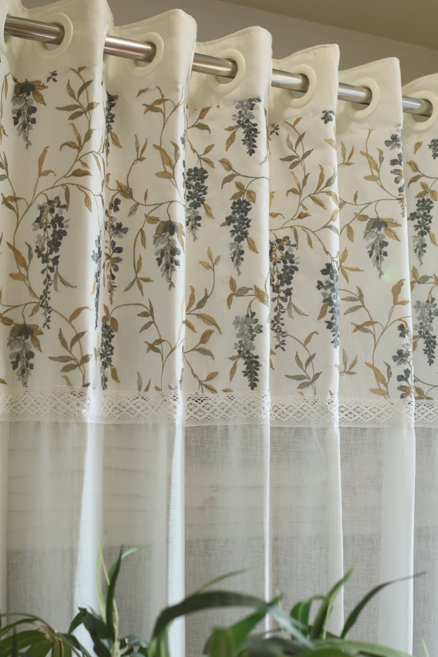 Curtains -Premium embroidery sheer curtain