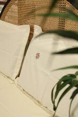 Bedsheets - Queen Premium machine embroidery bedspread off white base