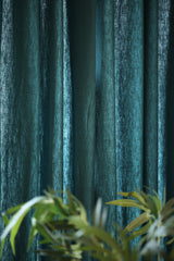 Curtain - Opaque solid plain cotton curtain : Blue
