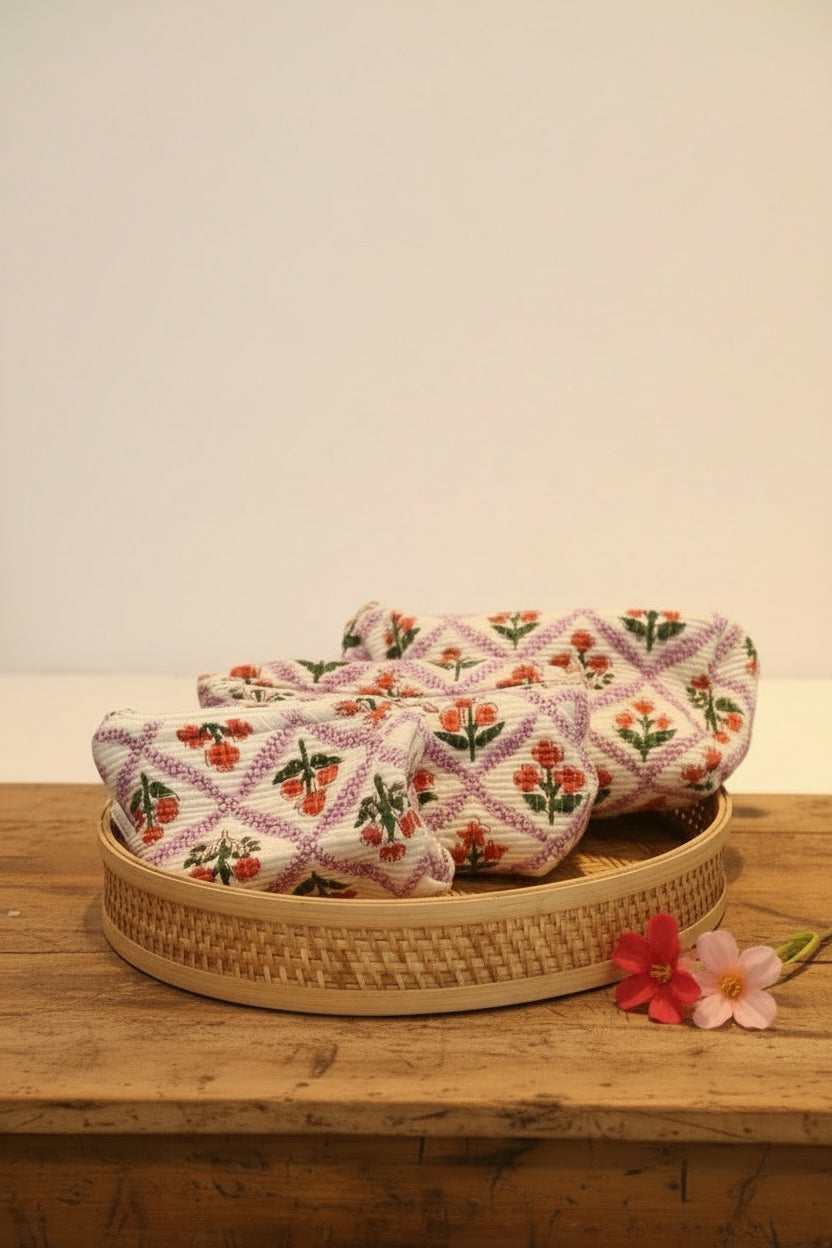 Bags- Quilted pouches/makeup
(Set of 3)