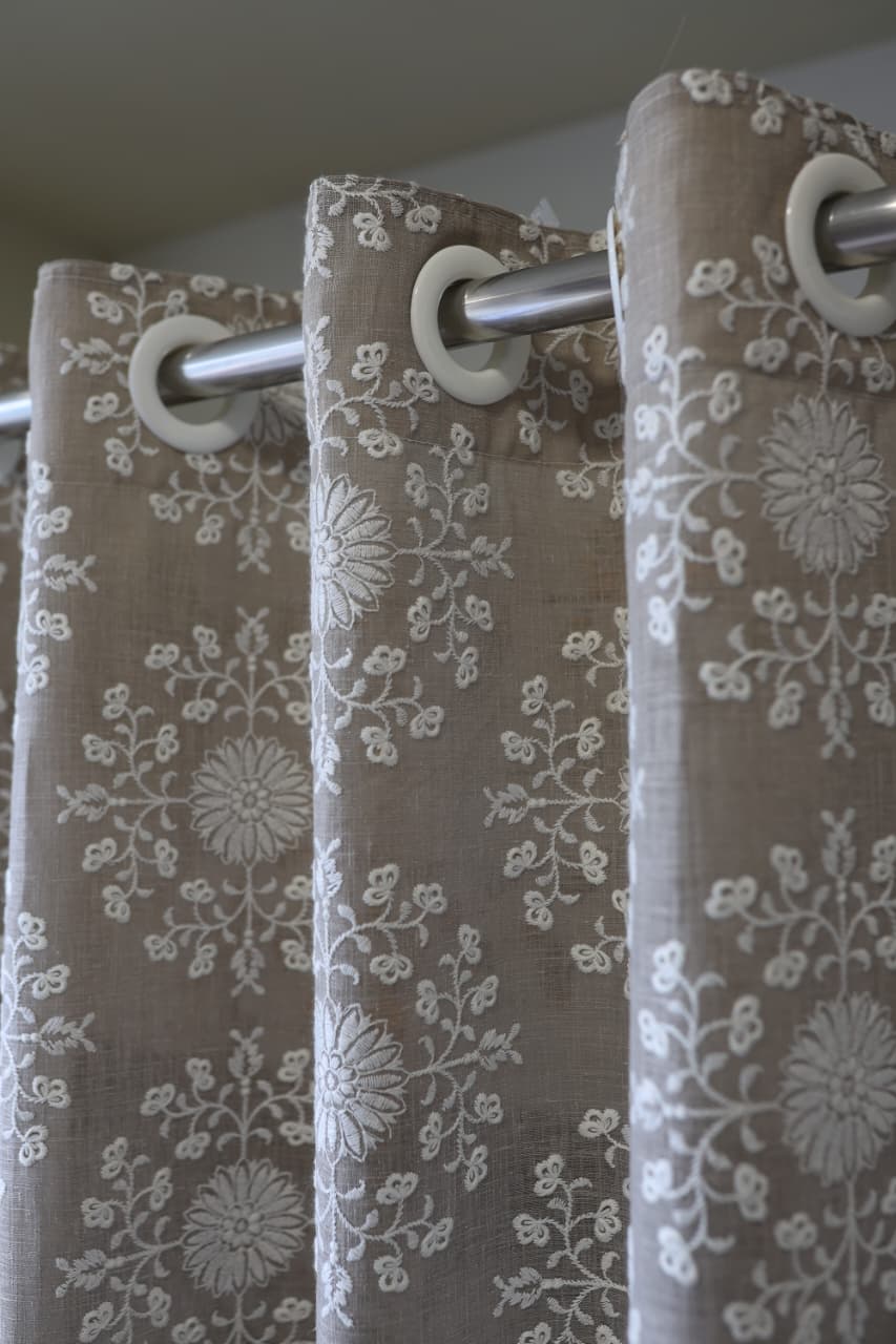 Curtains - Premium embroidery designer curtains semi Transparent/sheer vedic prebooking
