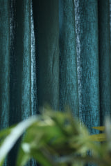 Curtain - Opaque solid plain cotton curtain : Blue