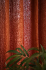 Curtain - Opaque solid plain cotton curtain : Brick red