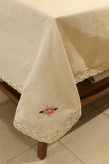 Table cloth - 6 seater ribbon embroidery
