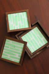 Silk Blend Brocade tea Coasters (Set of 4) - with Coaster Holder