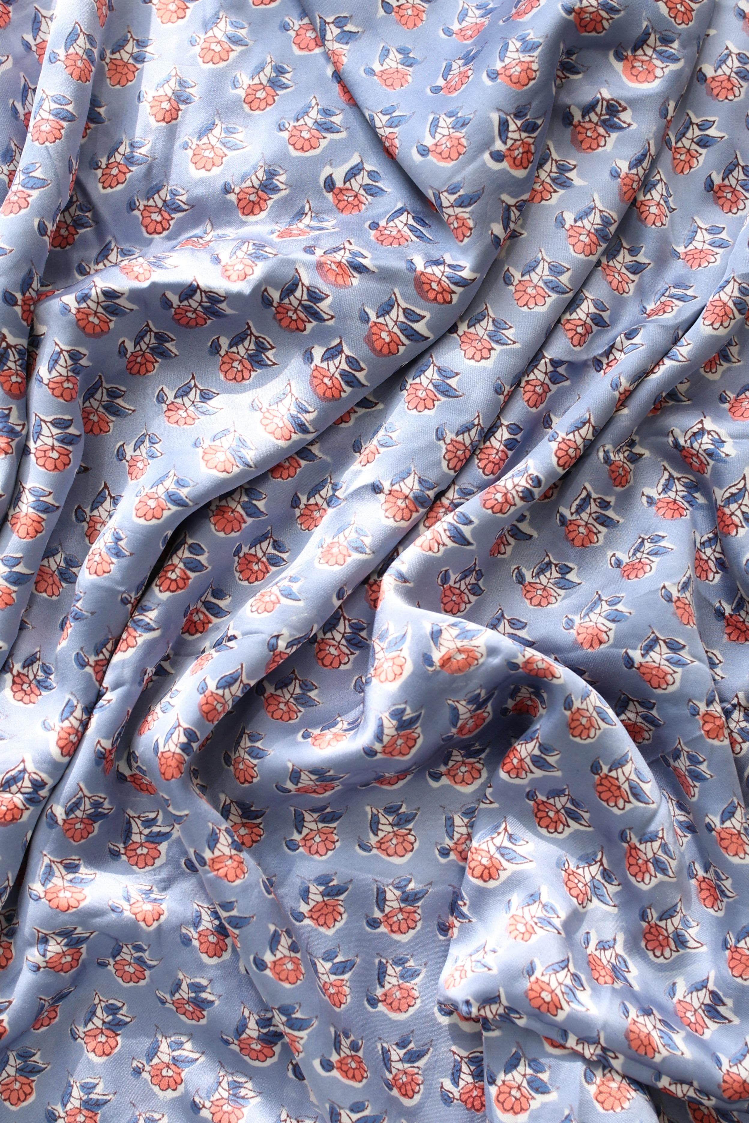 Fabrics - Satin Modal Handblock fabrics