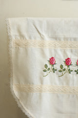 Chair / sofa back - cross stitch embroidery single pieces off white colour