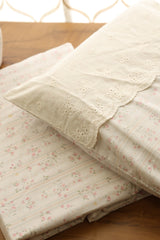 Bedsheets - Premium soft cotton floral lace bedsheets