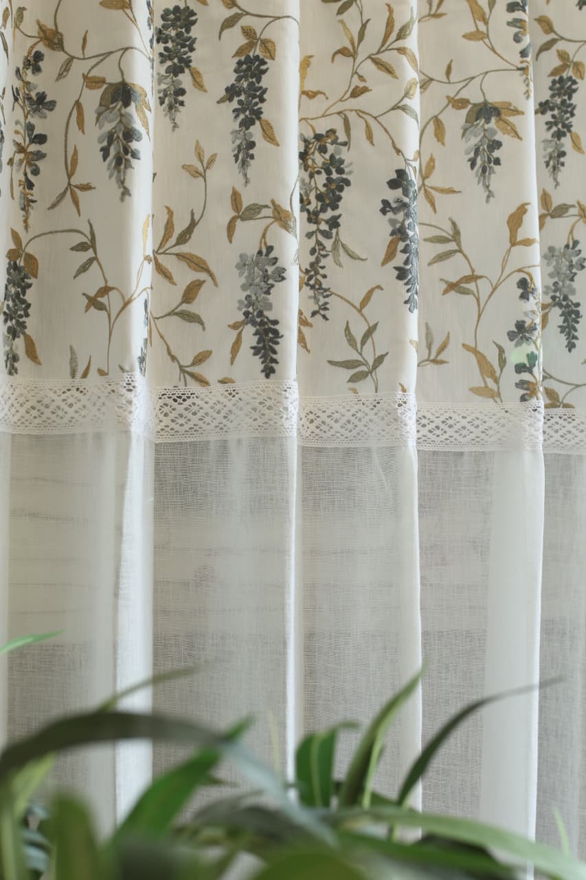 Curtains -Premium embroidery sheer curtain