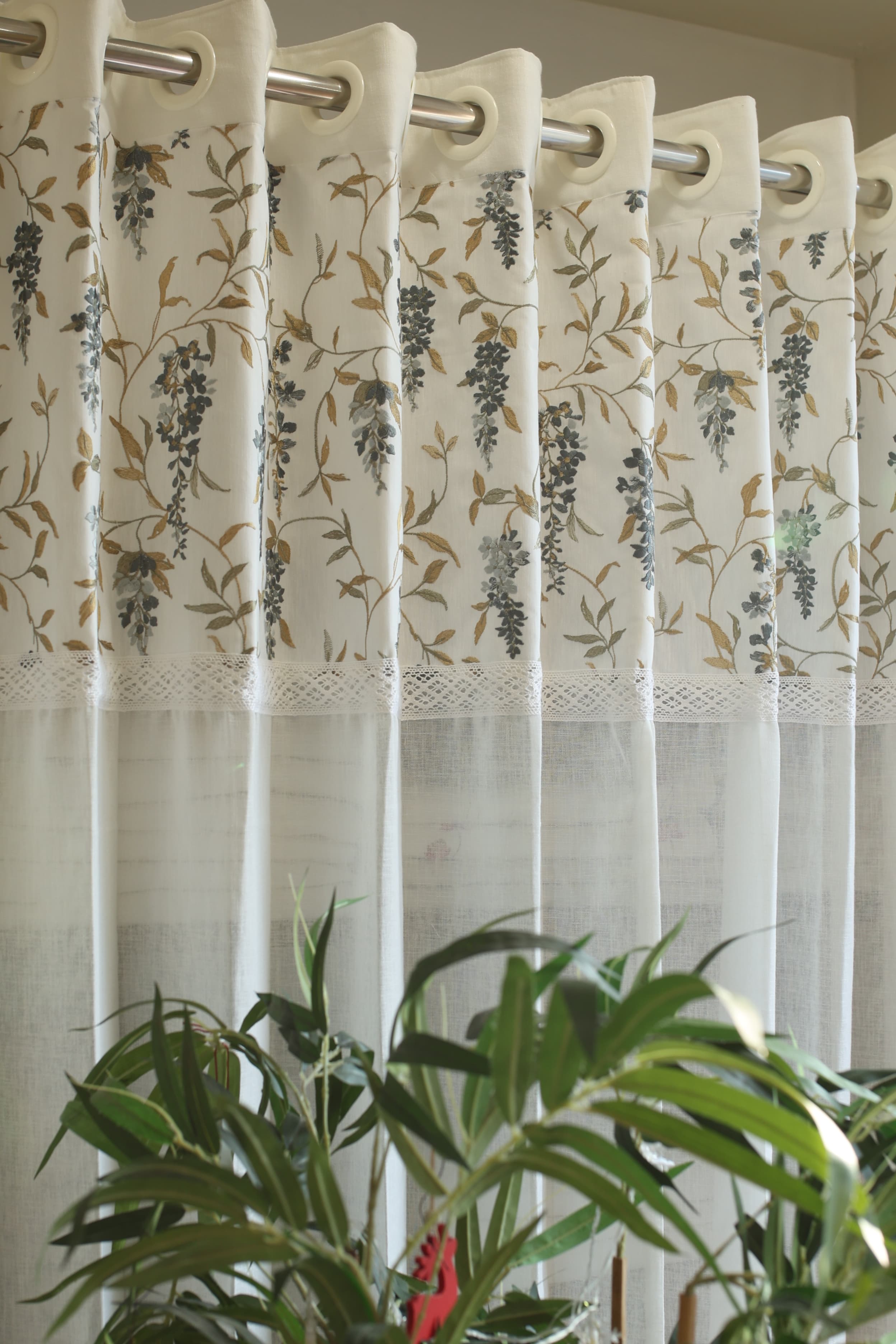 Curtains -Premium embroidery sheer curtain