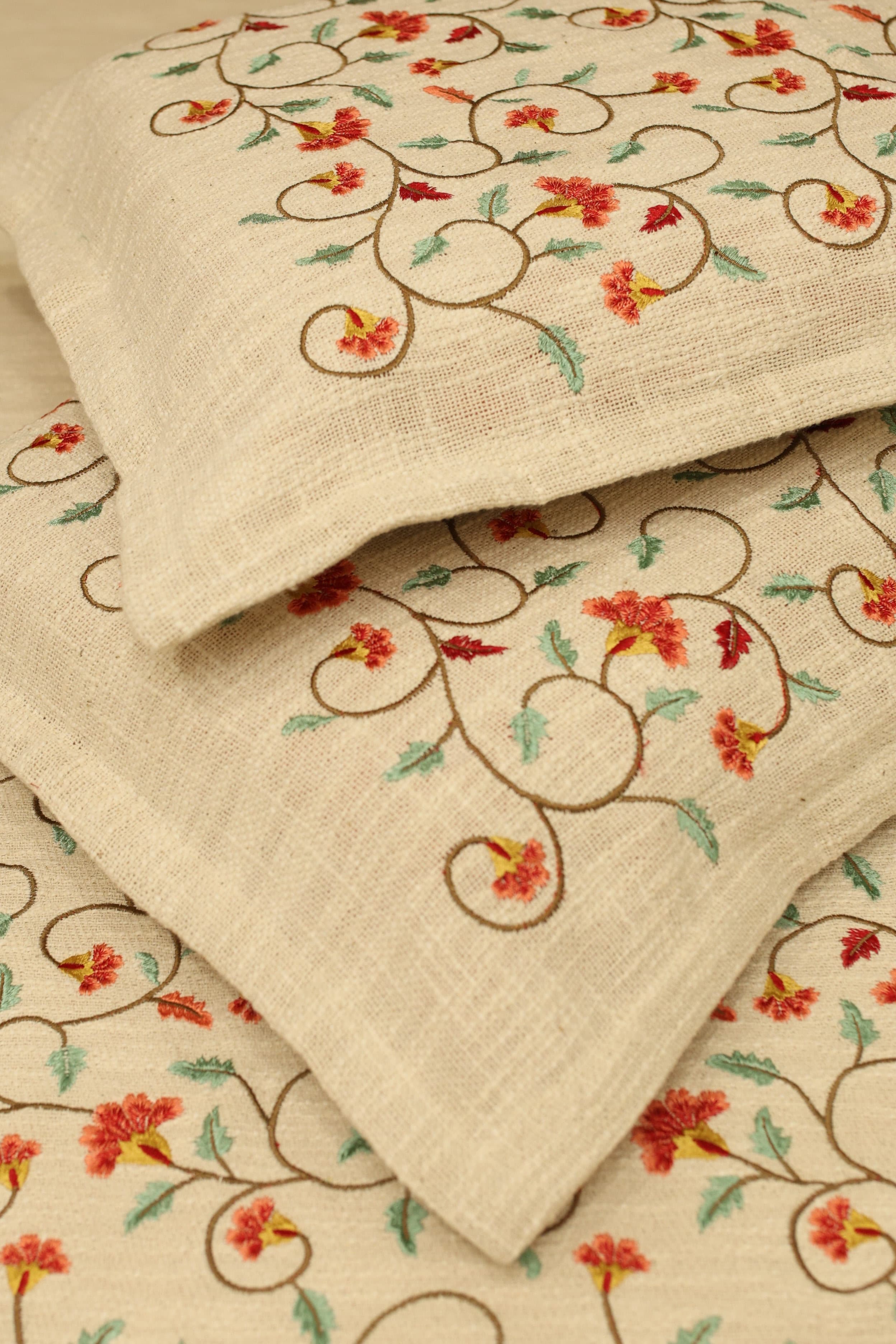 King : Spread : Embroidery Jute Bedspread