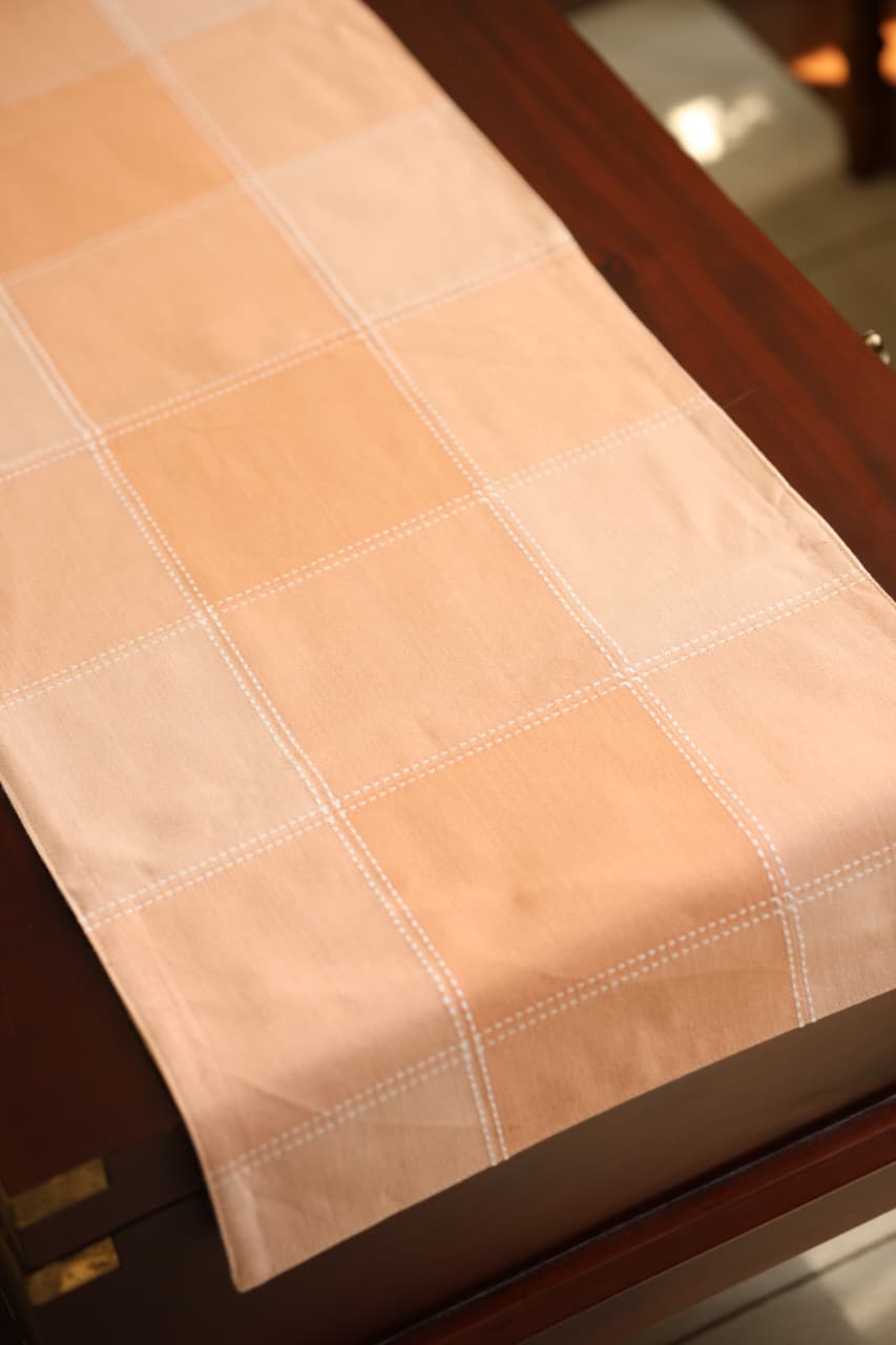 Checks Table runners - Cotton Runners,colour: orange