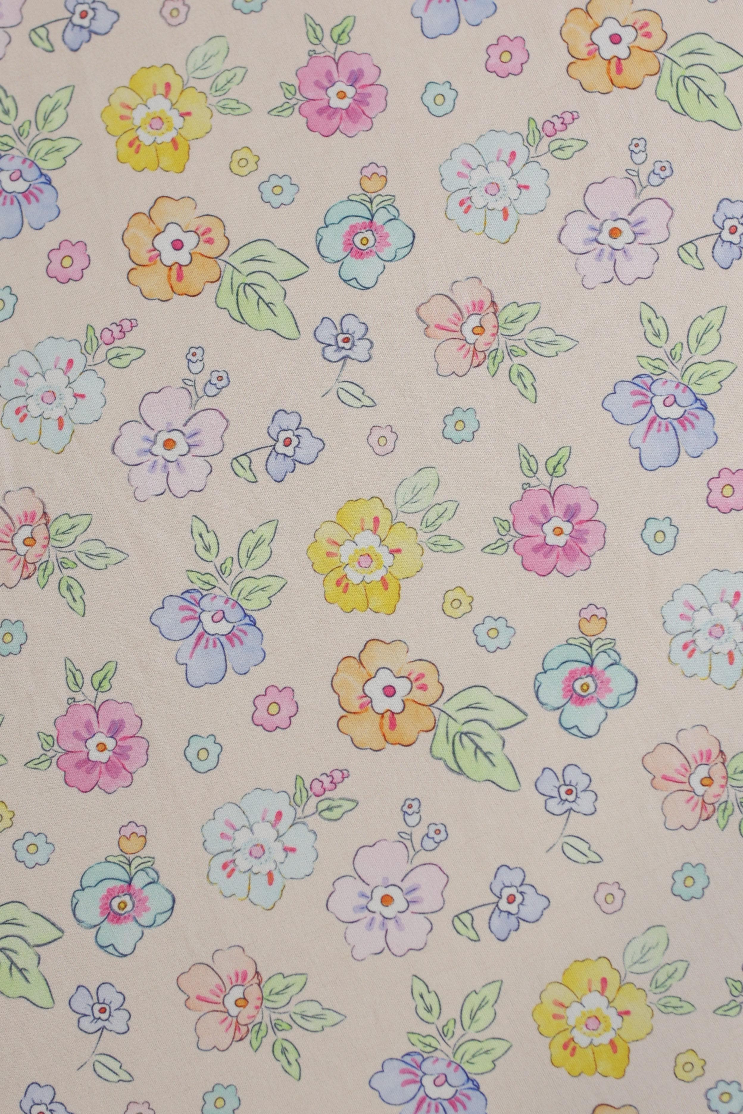 Fabrics - Satin cotton floral fabrics
