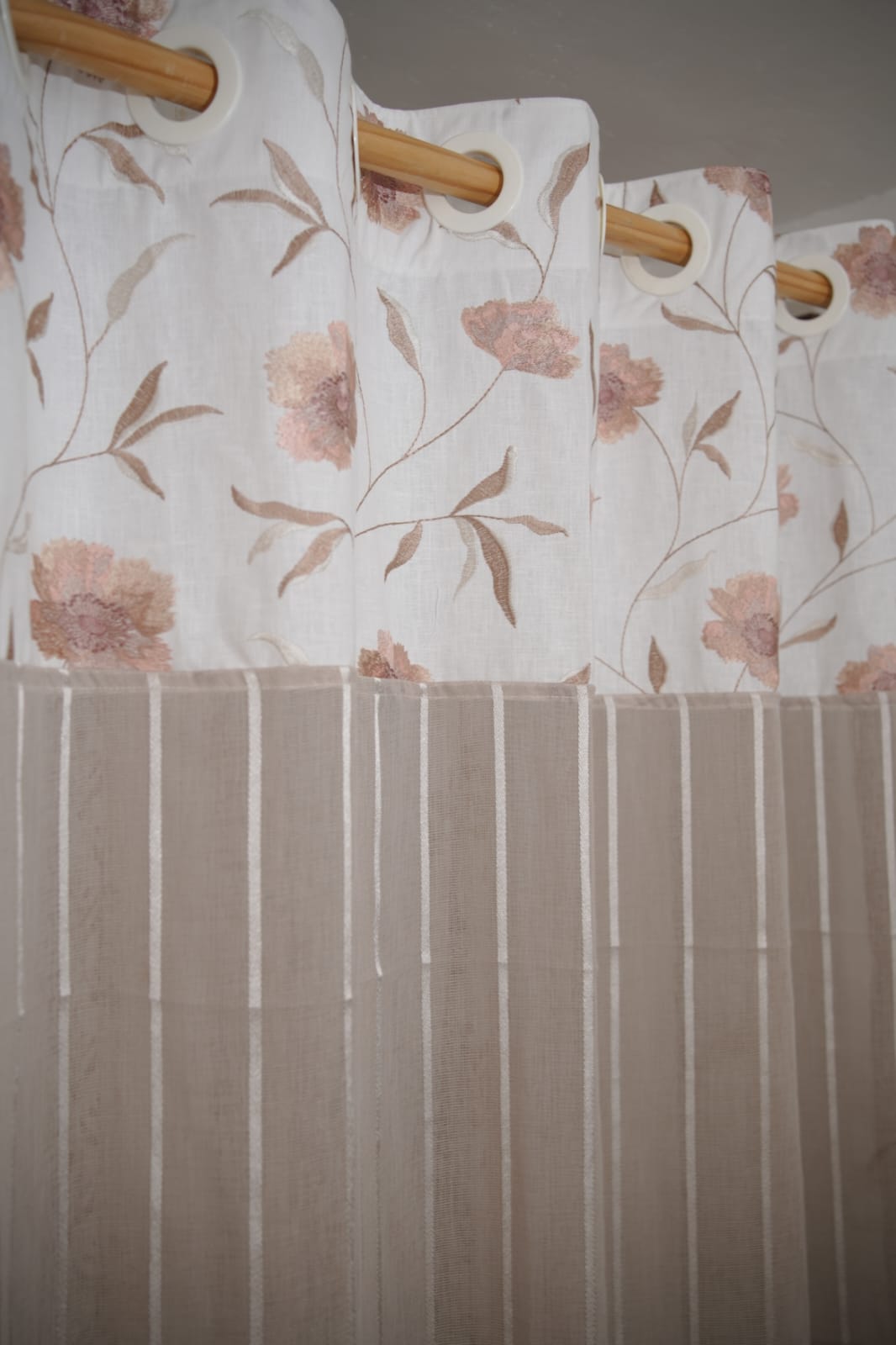 Curtains - Premium designer embroidery sheer curtains(semi transparent)