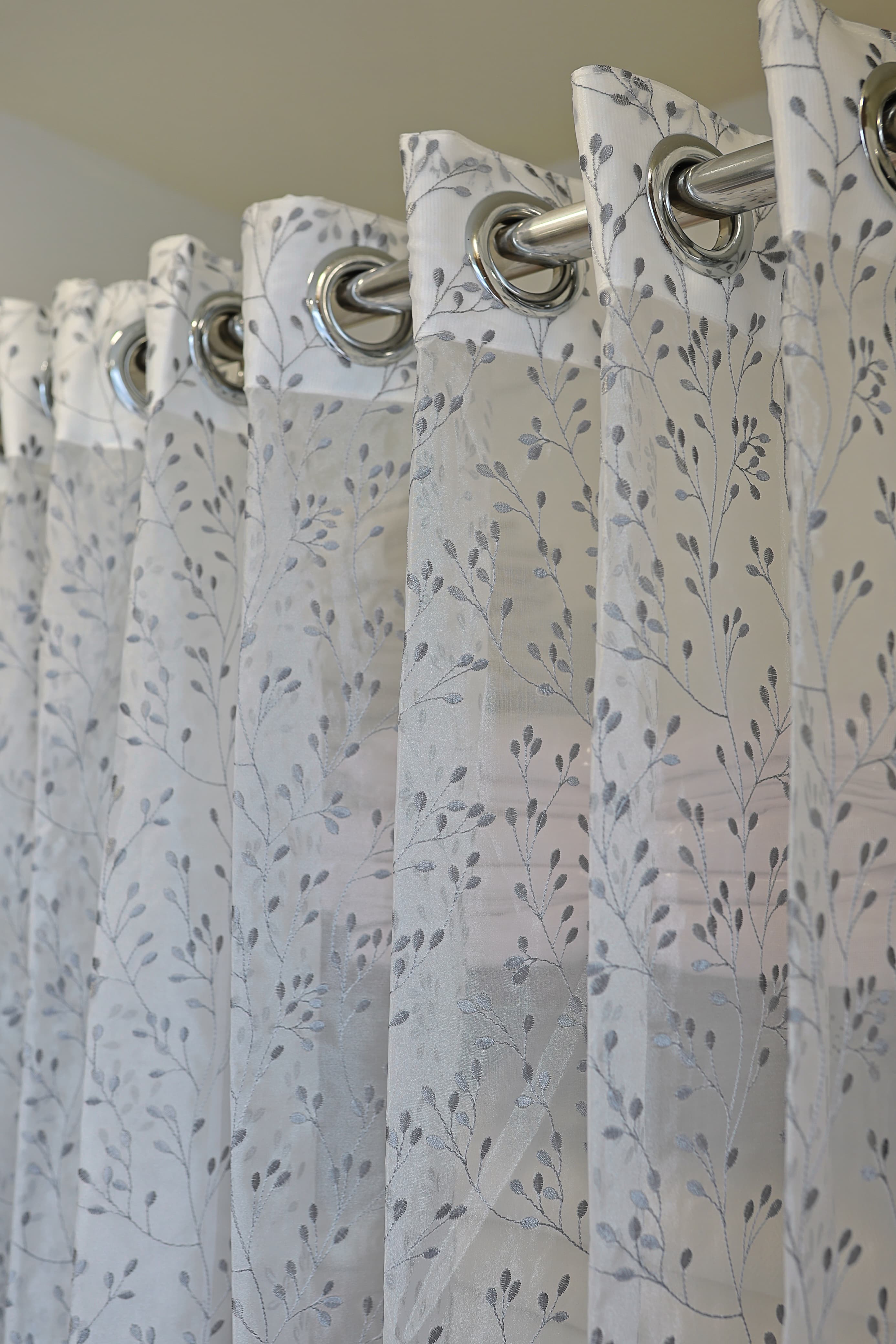 Curtains-Premium embroidery sheer curtains